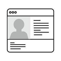 Poster - social media profile on white background vector illustration line and fill style icon. id card, Sticker template, name tag, book name label, label marking the ownership of an item