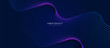 Abstract background with blue glowing wavy lines with technology connection concept. Modern minimal trendy shiny purple lines pattern banner. Vector design for business web space concept