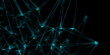 © Saiful - Vector neon background. Design of path transparent glass petals, geometric shapes. Network connection structure. Design digital technologies, networks, science, futuristic cyber system of background.