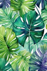  Tropical pattern with leaves