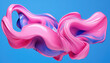 jet with a pink splash in the form of a liquid wave on a blue background
