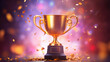 © tashechka - A shining golden trophy cup with confetti falling around it, symbolizing victory and celebration.