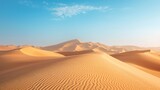 Fototapeta Nowy Jork -  a desert landscape with sand dunes and mountains in the distance with a bright blue sky in the distance with a few wispy clouds in the sky with a few wispy wispy wispy wispy wispy wispy wispy wispy.