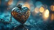 Love's Reflection - A Close-Up of a Heart-Shaped Locket