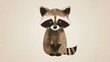  a drawing of a raccoon on a white background with a black and white stripe around it's neck and a black and white stripe around its neck.