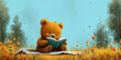 Bär, der ein Buch liest
