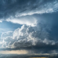 Wall Mural - Stormy weather over the countryside fields