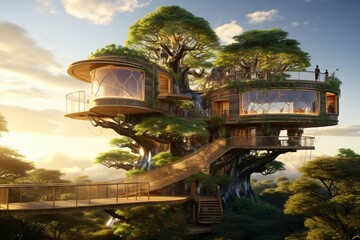 Wall Mural - Futuristic sustainable society