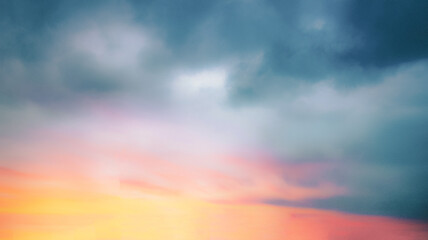 Wall Mural - dark grey and orange pink cloud sky background