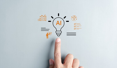 Poster - Ai Technology System. Chat bot intelligence Ai. Chat with AI Artificial Intelligence, developed by OpenAI generate. Futuristic technology, robot in online system.