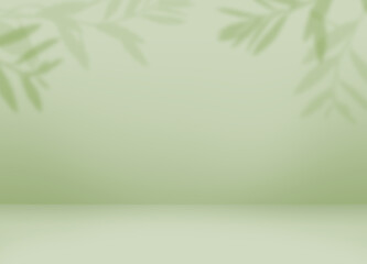 Wall Mural - Green background with shadows of leaves