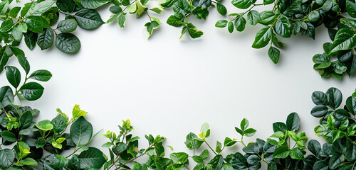 Wall Mural - green leaves frame