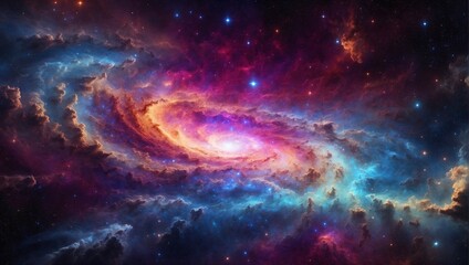 Wall Mural - beautiful and epic colorful galaxy vortex photos made by AI generative