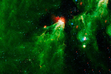 Wall Mural - green space nebula. elements of this image furnished by nasa