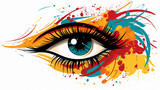 Fototapeta  - abstract fashion illustration of the eye with creative makeup