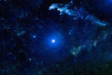 Fototapeta Kosmos - Blue cosmic nebula. Elements of this image furnished by NASA