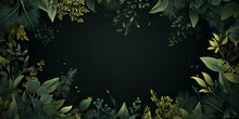  Beautiful Jungle Background With Border Made Of Tropical Leaves Opening Wedding Clips Wedding Invitations Etc. With Moving Animation Of Dark Green Leaves And Heart Shape On A Black Background.