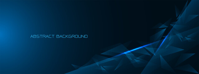 Poster - Abstract technology blue triangle geometric overlap light blank space design futuristic creative background vector