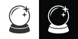 magic ball icon on black and white