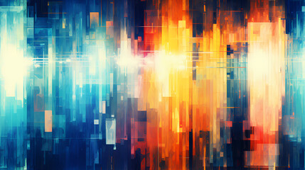 Wall Mural - abstract motley bright wave colorful glitches of painted design background image
