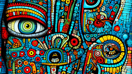 Wall Mural - abstract motley bright wave colorful glitches of painted design background image