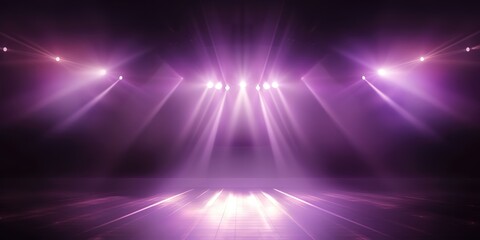 Wall Mural - An empty stage with a very bright purple spotlight