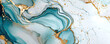 Abstract marble background, white, gray and turquoise agate texture with thin gold veins.