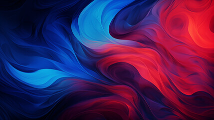 Poster - Abstract wave liquid texture red and blue harmonies background