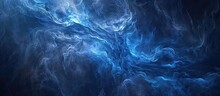 Blue Fairy Texture In Hazy Dark Space. Abstract Digital Pattern For Wallpaper, Print, Or Background.