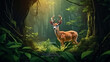 deer in the forest created with Generative Ai