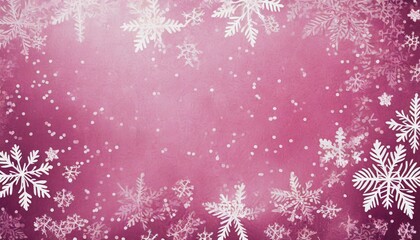 Wall Mural - pink background with snowflakes