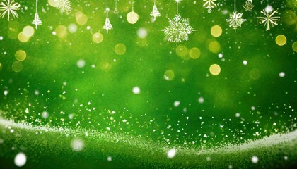 Wall Mural - abstract green christmas winter background