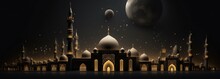 An Illustration Of A Magnificent And Luxurious Mosque, Which Can Be Used As A Background For Posters, Banners And More
