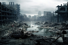 Post Apocalyptic City. Generative Ai