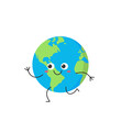 © Neoncat - Earth cute character cartoon planet running smiling face happy joy emotions vector illustration.