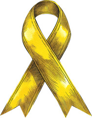 Sticker - Gold ribbon isolated on transparent background. PNG