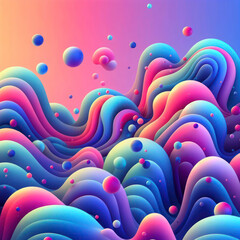 Poster - Abstract colorful gradient background with water drops. ai generative