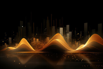 Poster - Neon Cityscape: A Futuristic Urban Landscape with Abstract Digital Buildings and Bright Blue Lights