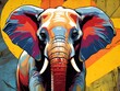 Pop Art Illustration eines Elephanten