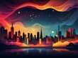 Abstrakte Silhouette der Skyline einer modernen Stadt