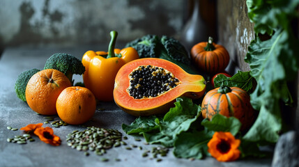 Wall Mural - pumpkin and pumpkins