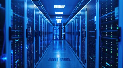 Poster - Rows of Servers in a Data Center