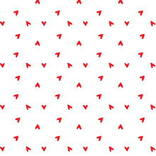 Cute Hearts Seamless Pattern. Hand Drawn Heart Seamless Pattern. Doodle Hipster Simple Background About Love For Valentines Day. Trendy Simple Texture With Tiny Little Hearts.