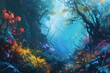 Enchanted dream gardens, blooming with fantastical flora and magical creatures - Generative AI