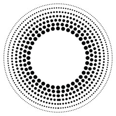 Poster - Halftone dots in circle form. Design elements with circular halftone dots. Round dotted frame. Circle dots