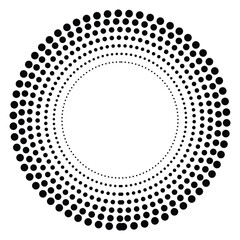 Poster - Halftone dots in circle form. Design elements with circular halftone dots. Round dotted frame. Circle dots