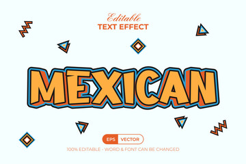 Poster - mexican text effect retro style. editable text effect.