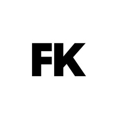 Poster - Letter F and K, FK logo design template. Minimal monogram initial based logotype.