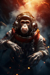 Wall Mural - monkey astronout