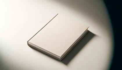 Aufkleber - Book on a neutral background with focused spotlight, highlighting blank space. Generative AI